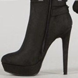 Round Toe Slip-On Plain Platform Stiletto Heel Mid